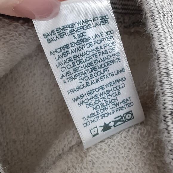 Sundry White Stripe Raw Hem Hoodie Sweatshirt Wide Leg Pants Tracksuit Set Sz 2 - Picture 13 of 13